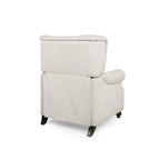 Poltrona reclinabile a spinta color marrone chiaro/beige con finiture borchiate, seduta singola