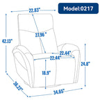Poltrona reclinabile girevole elettrica in similpelle marrone/blu, seduta singola, girevole a 270° con porte USB e Type-C