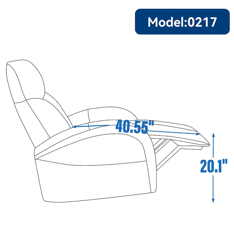 Poltrona reclinabile girevole elettrica in similpelle marrone/blu, seduta singola, girevole a 270° con porte USB e Type-C
