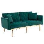 Divano Loveseat in Velluto Multicolore con Gambe in Metallo, 2 Posti