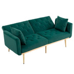 Divano Loveseat in Velluto Multicolore con Gambe in Metallo, 2 Posti