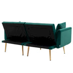 Divano Loveseat in Velluto Multicolore con Gambe in Metallo, 2 Posti