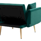 Divano Loveseat in Velluto Multicolore con Gambe in Metallo, 2 Posti