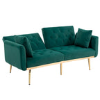 Divano Loveseat in Velluto Multicolore con Gambe in Metallo, 2 Posti
