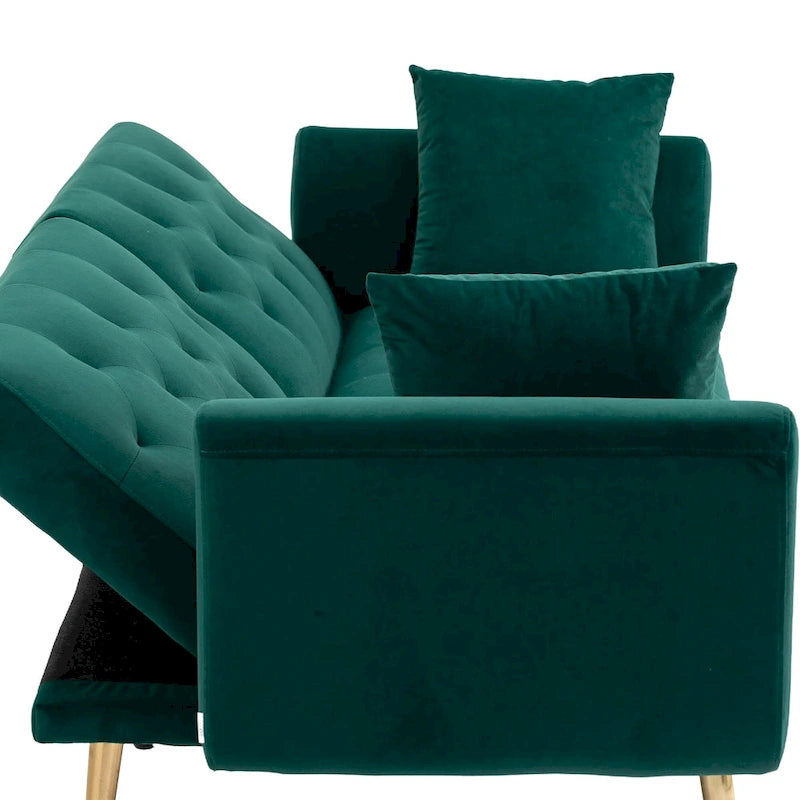 Divano Loveseat in Velluto Multicolore con Gambe in Metallo, 2 Posti