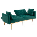 Divano Loveseat in Velluto Multicolore con Gambe in Metallo, 2 Posti