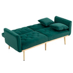 Divano Loveseat in Velluto Multicolore con Gambe in Metallo, 2 Posti