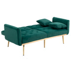 Divano Loveseat in Velluto Multicolore con Gambe in Metallo, 2 Posti