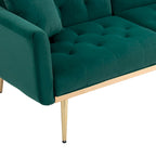 Divano Loveseat in Velluto Multicolore con Gambe in Metallo, 2 Posti