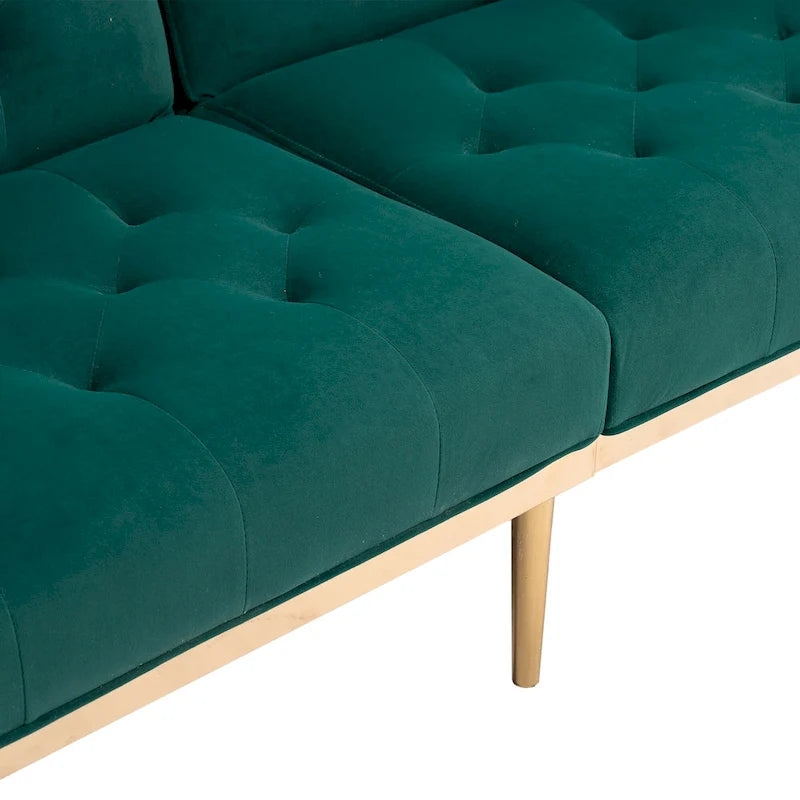 Divano Loveseat in Velluto Multicolore con Gambe in Metallo, 2 Posti
