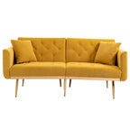 Divano Loveseat in Velluto Multicolore con Gambe in Metallo, 2 Posti