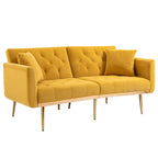 Divano Loveseat in Velluto Multicolore con Gambe in Metallo, 2 Posti