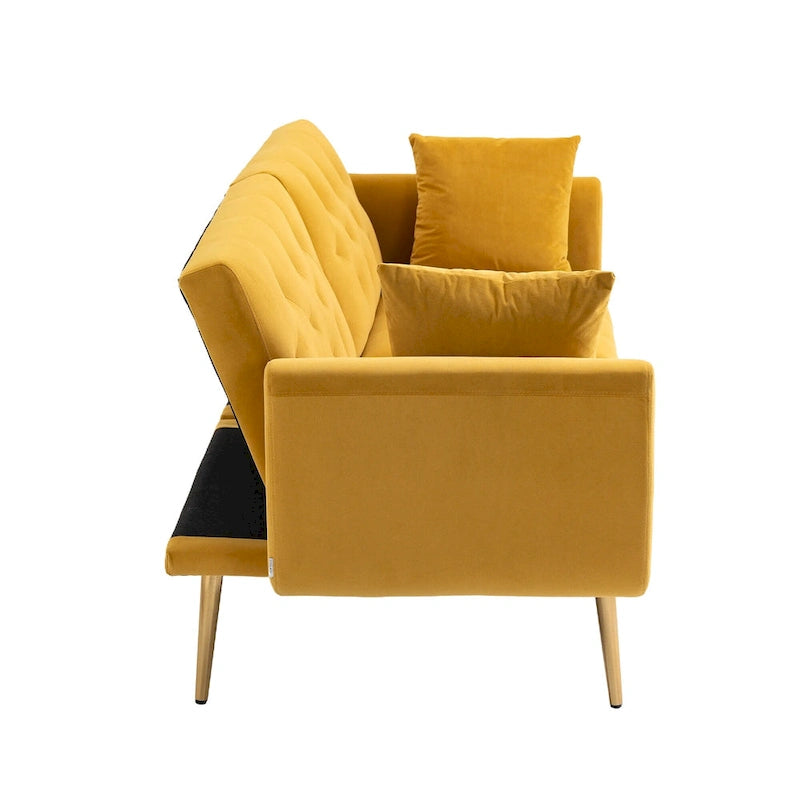 Divano Loveseat in Velluto Multicolore con Gambe in Metallo, 2 Posti