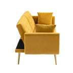 Divano Loveseat in Velluto Multicolore con Gambe in Metallo, 2 Posti