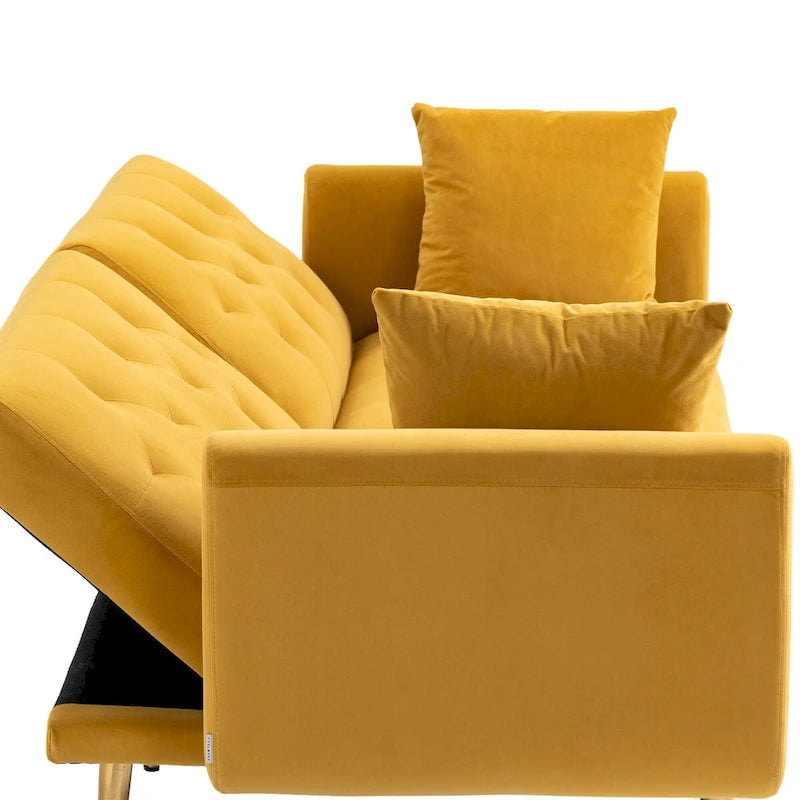 Divano Loveseat in Velluto Multicolore con Gambe in Metallo, 2 Posti