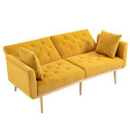 Divano Loveseat in Velluto Multicolore con Gambe in Metallo, 2 Posti