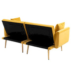 Divano Loveseat in Velluto Multicolore con Gambe in Metallo, 2 Posti