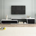 Witte moderne uitschuifbare tv-standaard voor 100-inch tv's