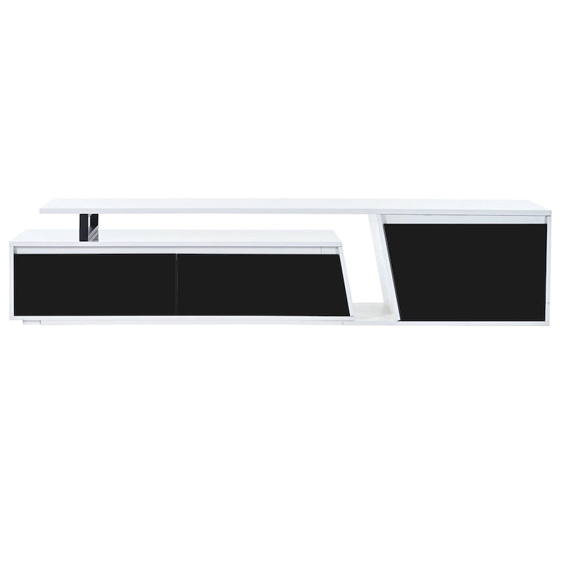 Witte moderne uitschuifbare tv-standaard voor 100-inch tv's