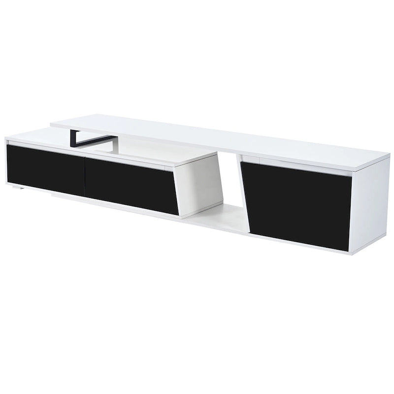 Witte moderne uitschuifbare tv-standaard voor 100-inch tv's