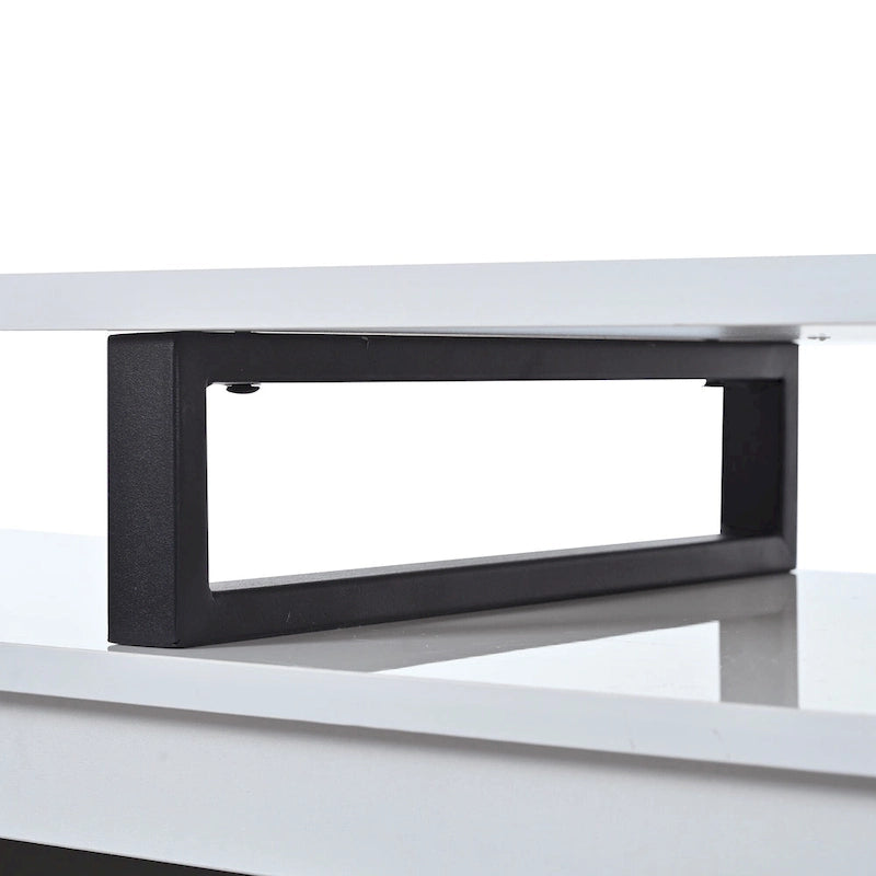 Witte moderne uitschuifbare tv-standaard voor 100-inch tv's