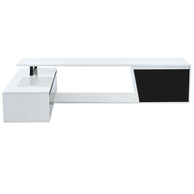 Witte moderne uitschuifbare tv-standaard voor 100-inch tv's