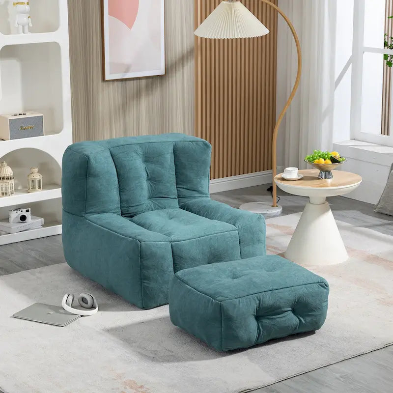 Poltrona sacco in velluto con memory foam – Multi-colore, Posto singolo
