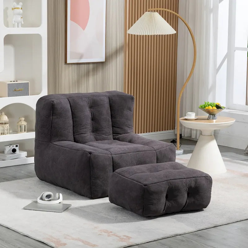 Poltrona sacco in velluto con memory foam – Multi-colore, Posto singolo