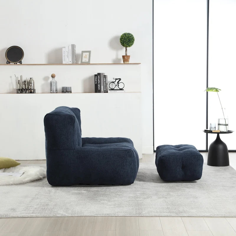 Poltrona sacco in velluto con memory foam – Multi-colore, Posto singolo