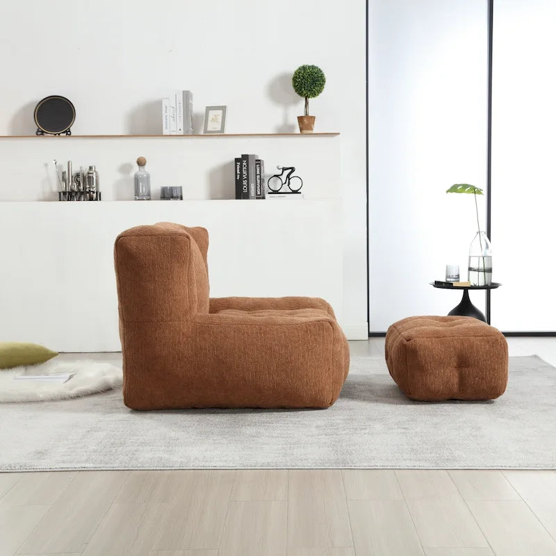 Poltrona sacco in velluto con memory foam – Multi-colore, Posto singolo