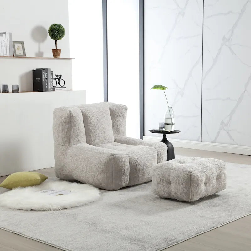 Poltrona sacco in velluto con memory foam – Multi-colore, Posto singolo