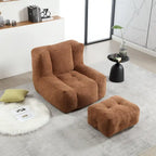 Super soft lazy sofa chair with memory foam and ottoman