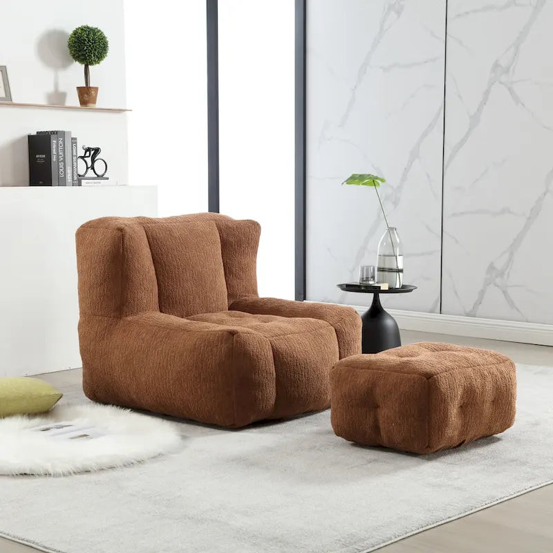 Poltrona sacco in velluto con memory foam – Multi-colore, Posto singolo