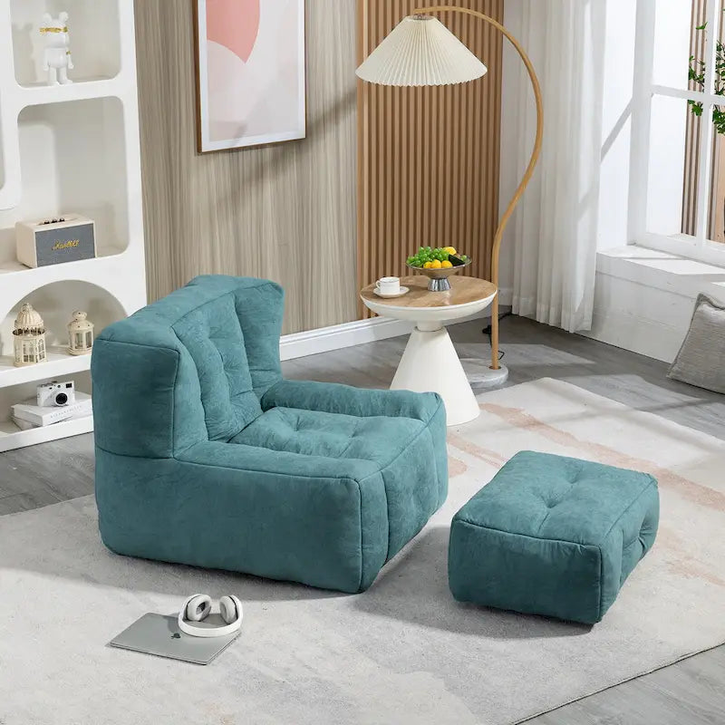 Poltrona sacco in velluto con memory foam – Multi-colore, Posto singolo
