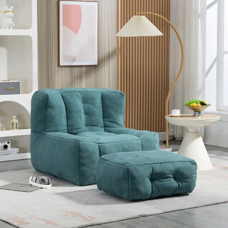 Poltrona sacco in velluto con memory foam – Multi-colore, Posto singolo