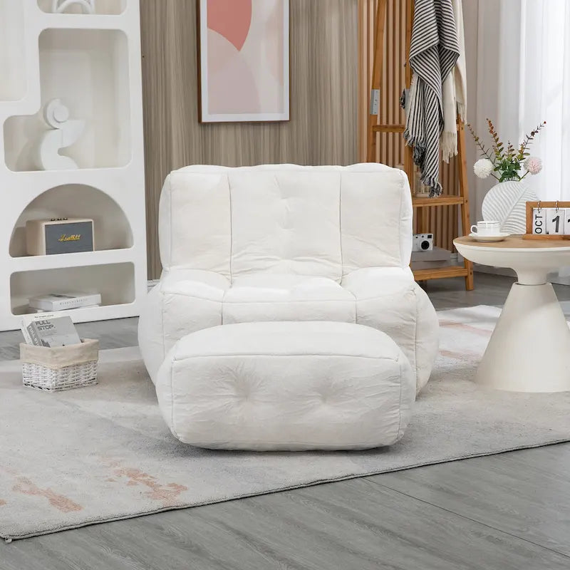 Poltrona sacco in velluto con memory foam – Multi-colore, Posto singolo
