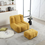 Poltrona sacco in velluto con memory foam – Multi-colore, Posto singolo
