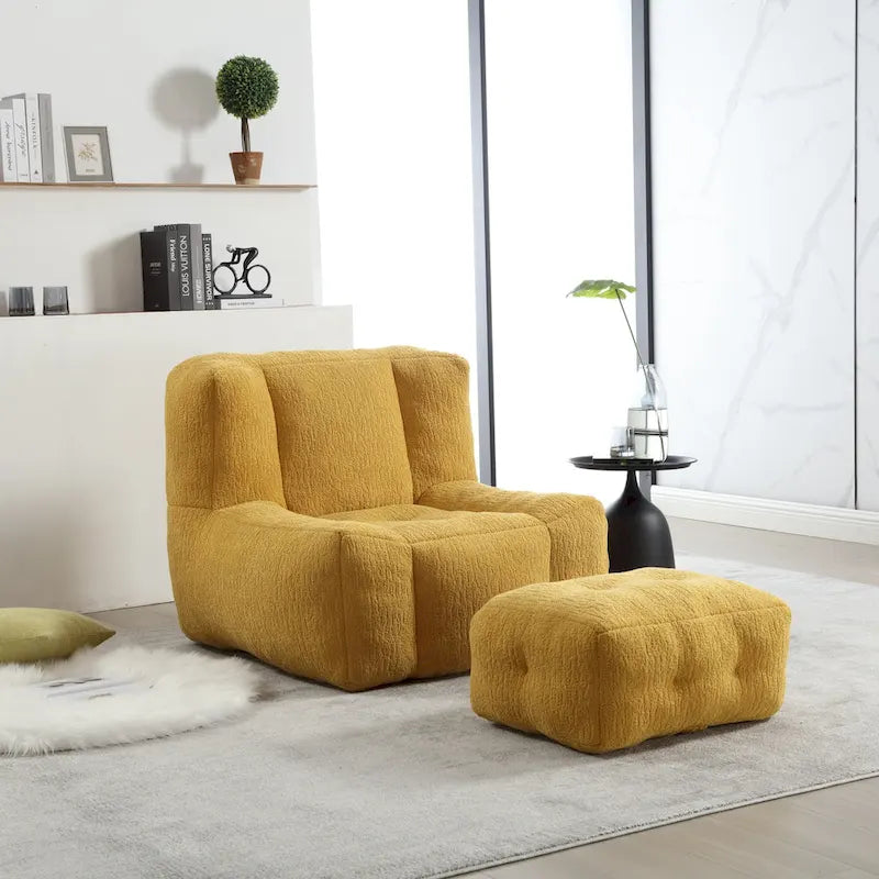 Poltrona sacco in velluto con memory foam – Multi-colore, Posto singolo