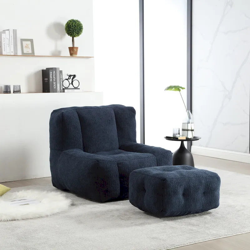 Poltrona sacco in velluto con memory foam – Multi-colore, Posto singolo