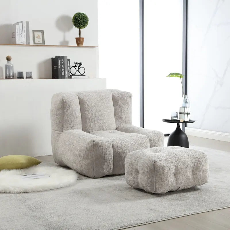 Poltrona sacco in velluto con memory foam – Multi-colore, Posto singolo