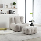 Poltrona sacco in velluto con memory foam – Multi-colore, Posto singolo