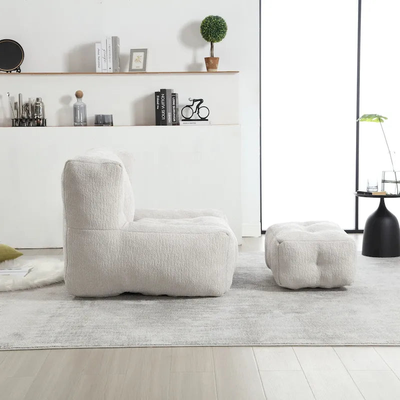 Poltrona sacco in velluto con memory foam – Multi-colore, Posto singolo