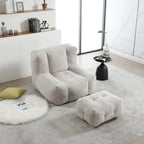 Poltrona sacco in velluto con memory foam – Multi-colore, Posto singolo