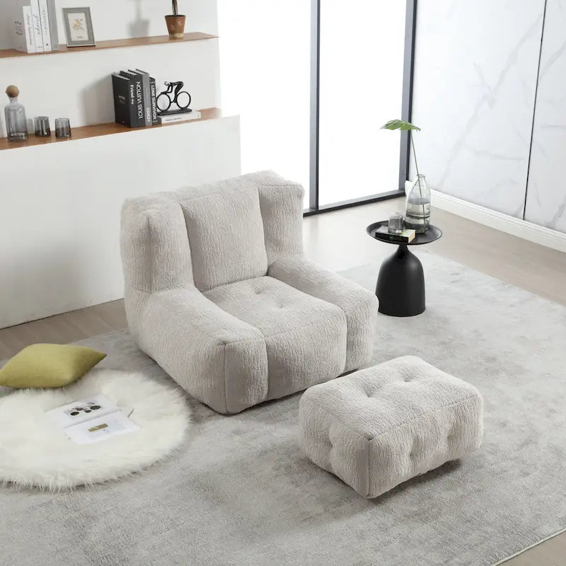 Poltrona sacco in velluto con memory foam – Multi-colore, Posto singolo