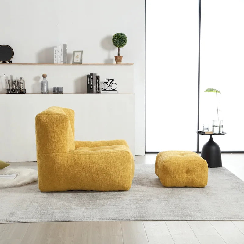 Poltrona sacco in velluto con memory foam – Multi-colore, Posto singolo