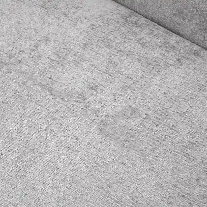 Divano curvo bianco / grigio chiaro, 3 posti, velluto ciniglia