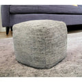 18-inch grijze wollen kubuspoef
