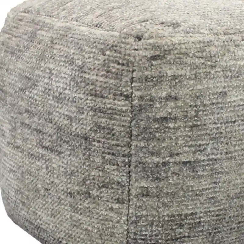 Pouf cubico ottomano in lana grigia da 18 pollici