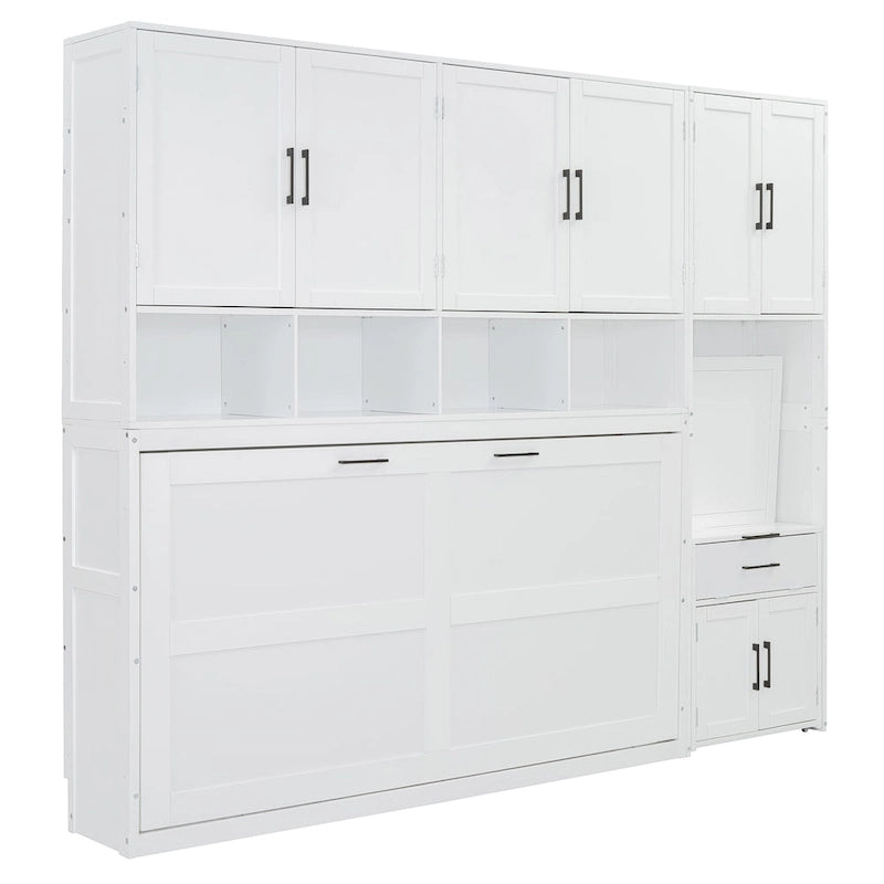 Eenpersoons Murphybed met kast, laden en bureau
