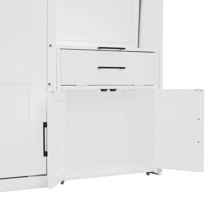Eenpersoons Murphybed met kast, laden en bureau